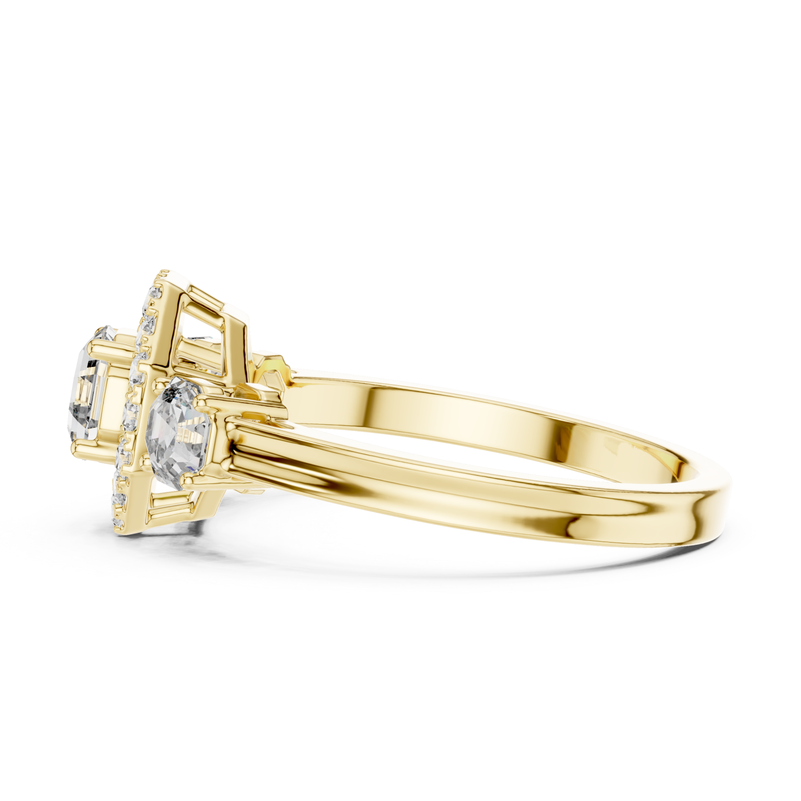  Gold Eternal Cascade Harmony Cocktail Ring Side View