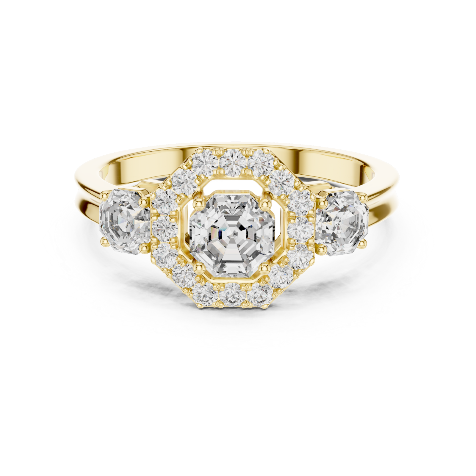  Gold Eternal Cascade Harmony Cocktail Ring Front View