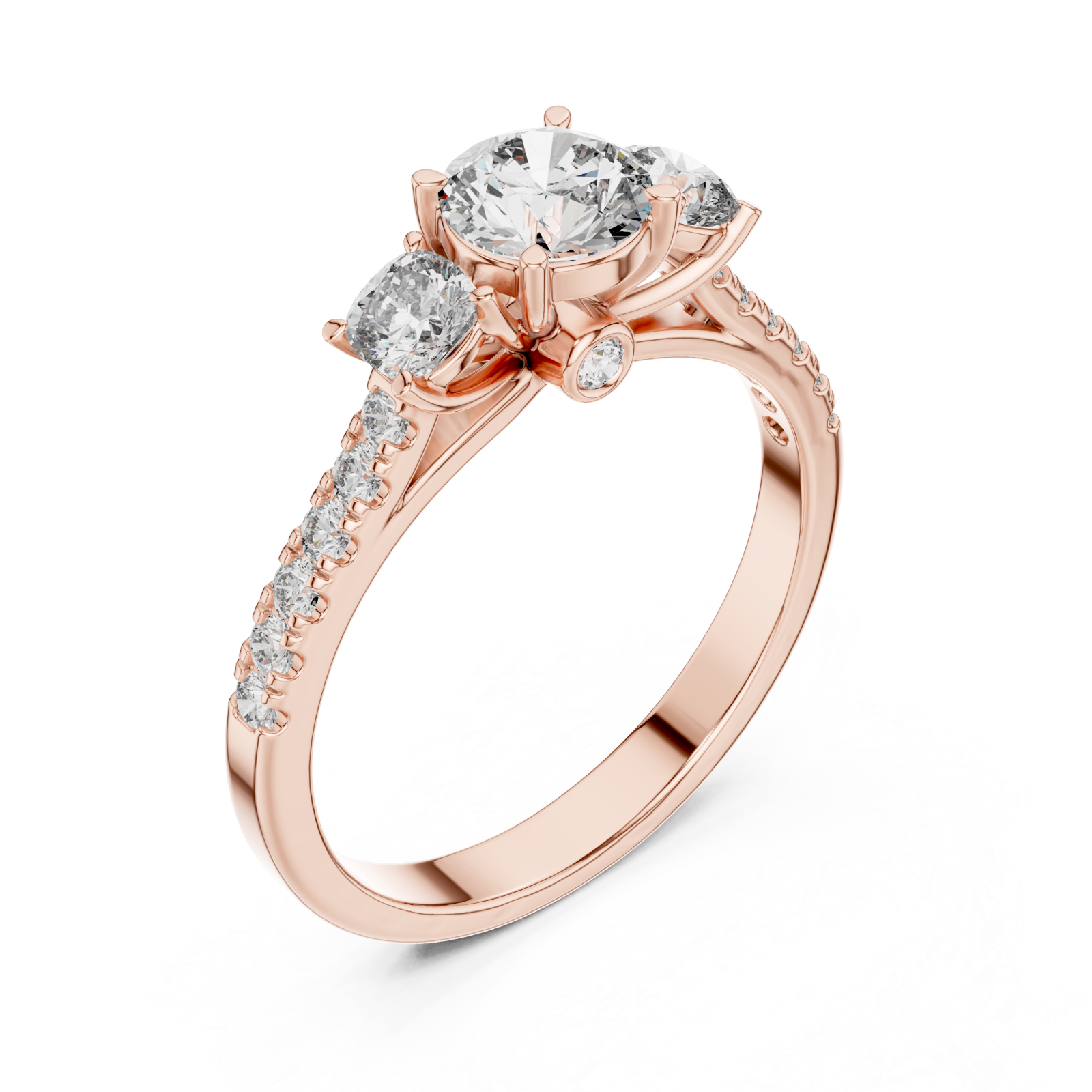 Rose Gold Radiant Petal Whisper Solitaire Cocktail Ring Right View