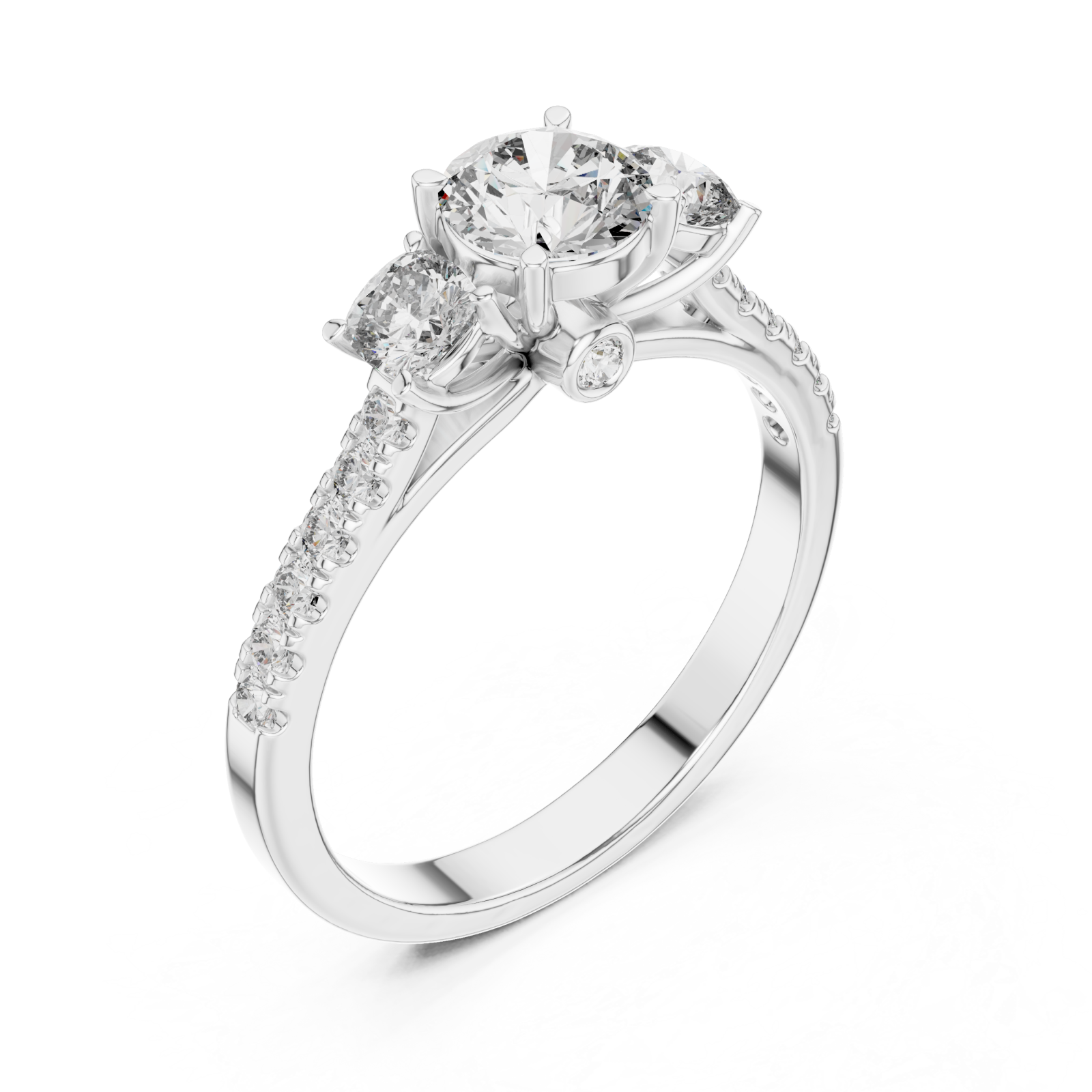 White Gold Radiant Petal Whisper Solitaire Cocktail Ring Right View