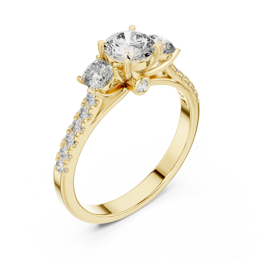 Gold Radiant Petal Whisper Solitaire Cocktail Ring Right View