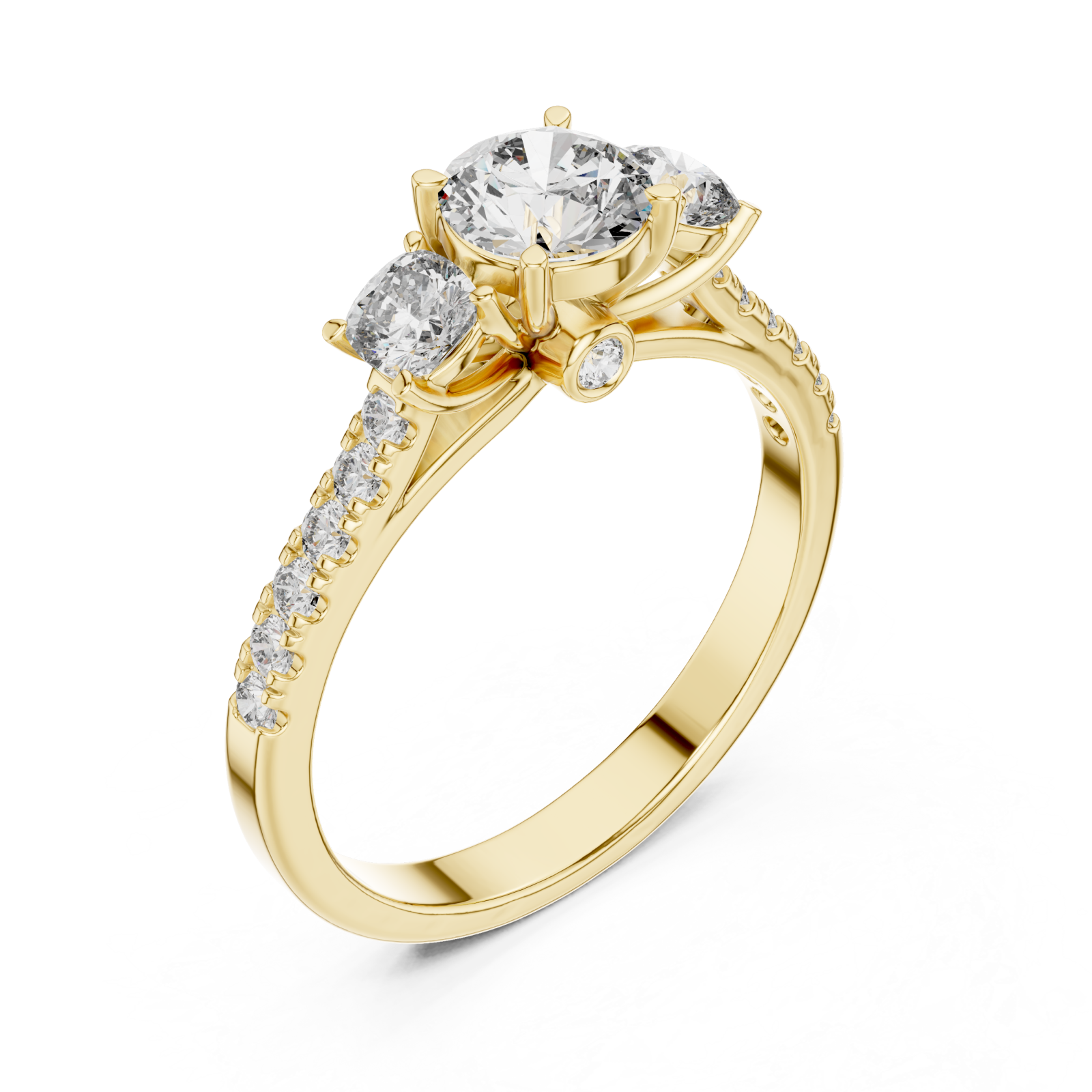 Gold Radiant Petal Whisper Solitaire Cocktail Ring Right View