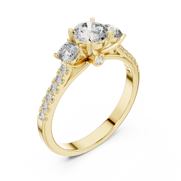 Gold Radiant Petal Whisper Solitaire Cocktail Ring Right View
