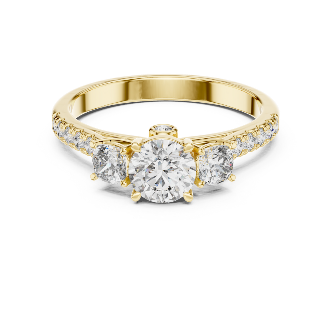 Gold Radiant Petal Whisper Solitaire Cocktail Ring Right View