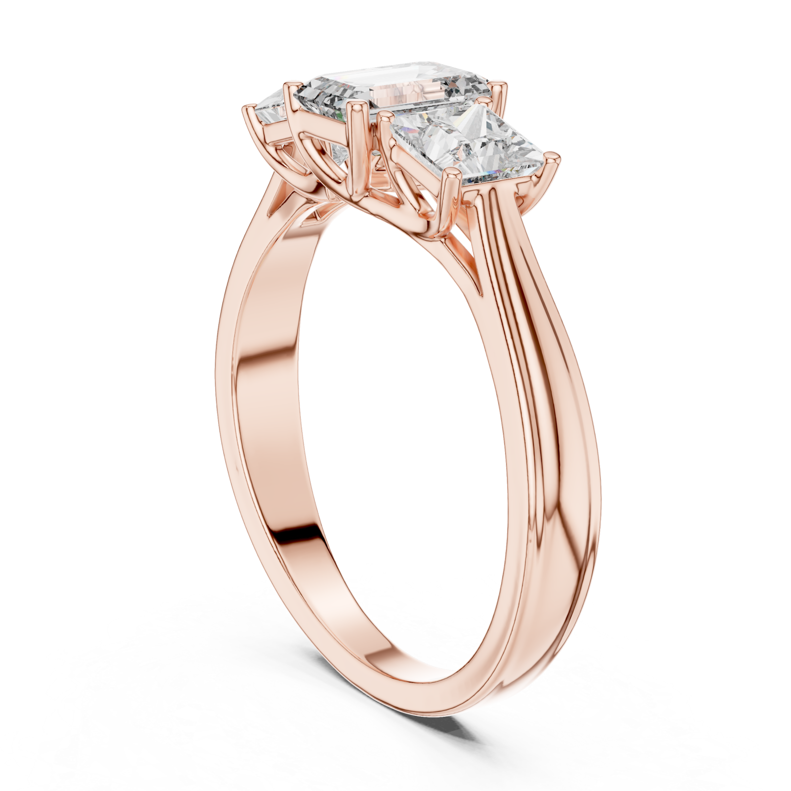 Rose Gold Majestic Whisper Solitaire Ring Left View