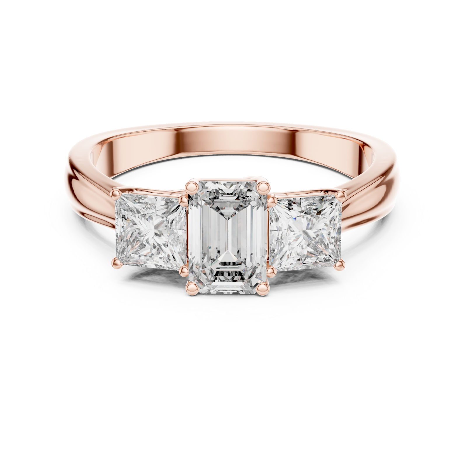  Rose Gold Majestic Whisper Solitaire Ring Front View