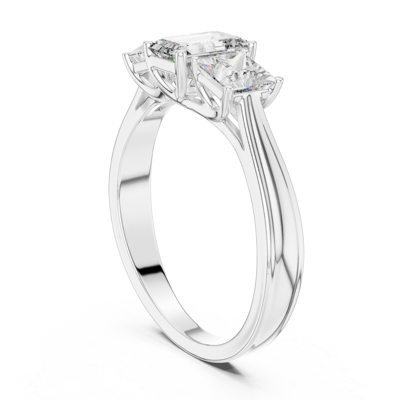 White Gold Majestic Whisper Solitaire Ring Left View