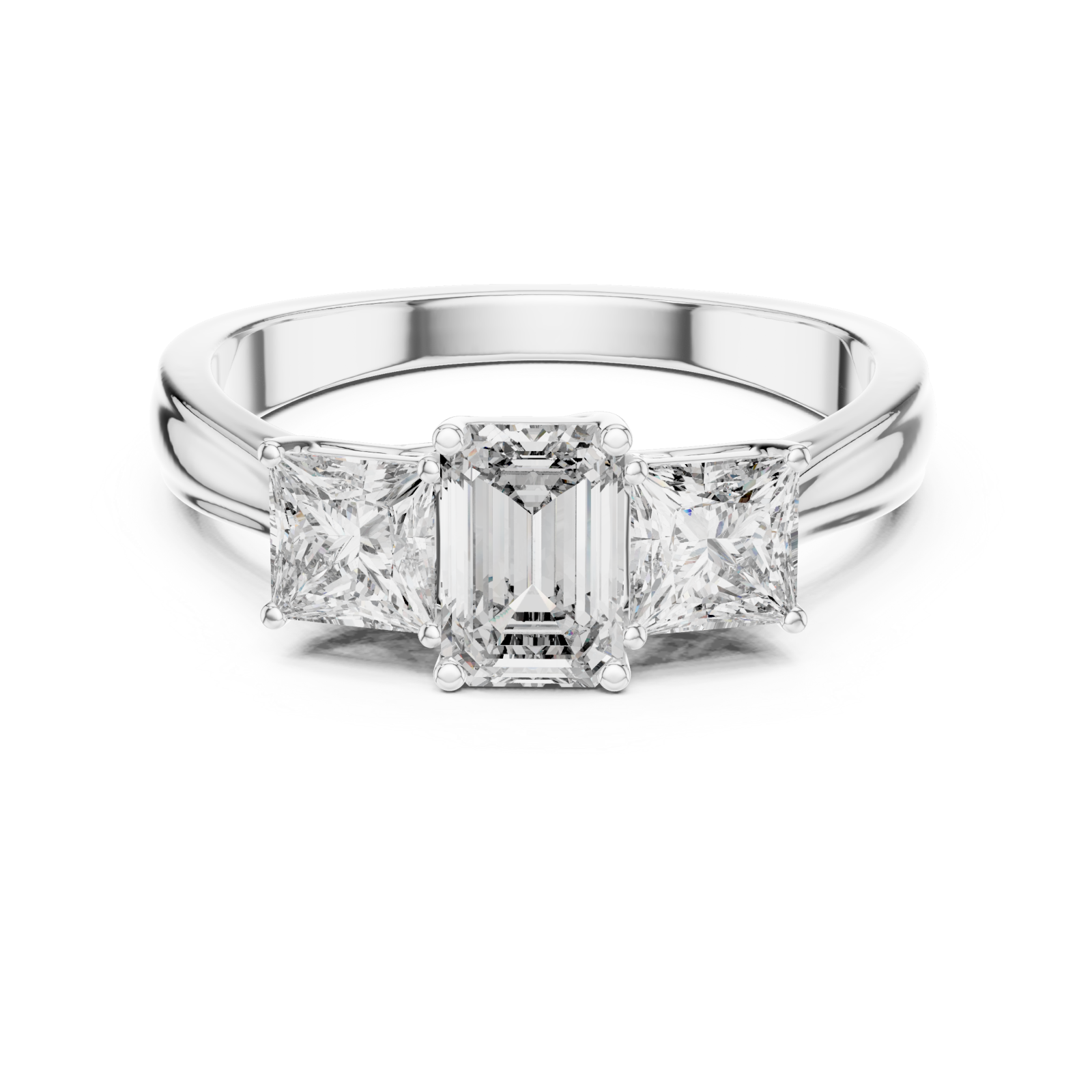  White Gold Majestic Whisper Solitaire Ring Front View