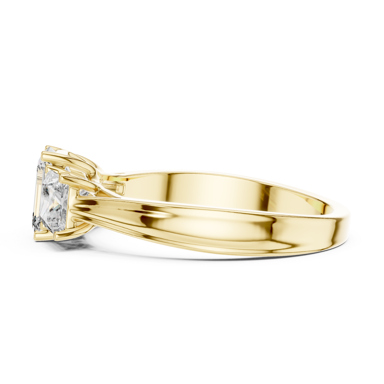  Gold Majestic Whisper Solitaire Ring Side View