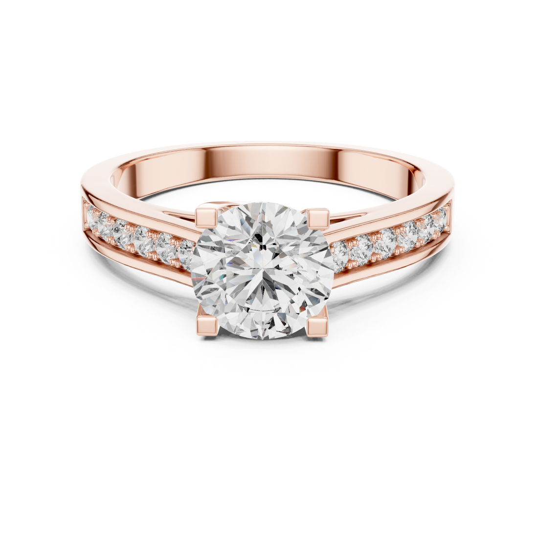  Rose Gold Graceful Solitaire Embrace Ring Right View