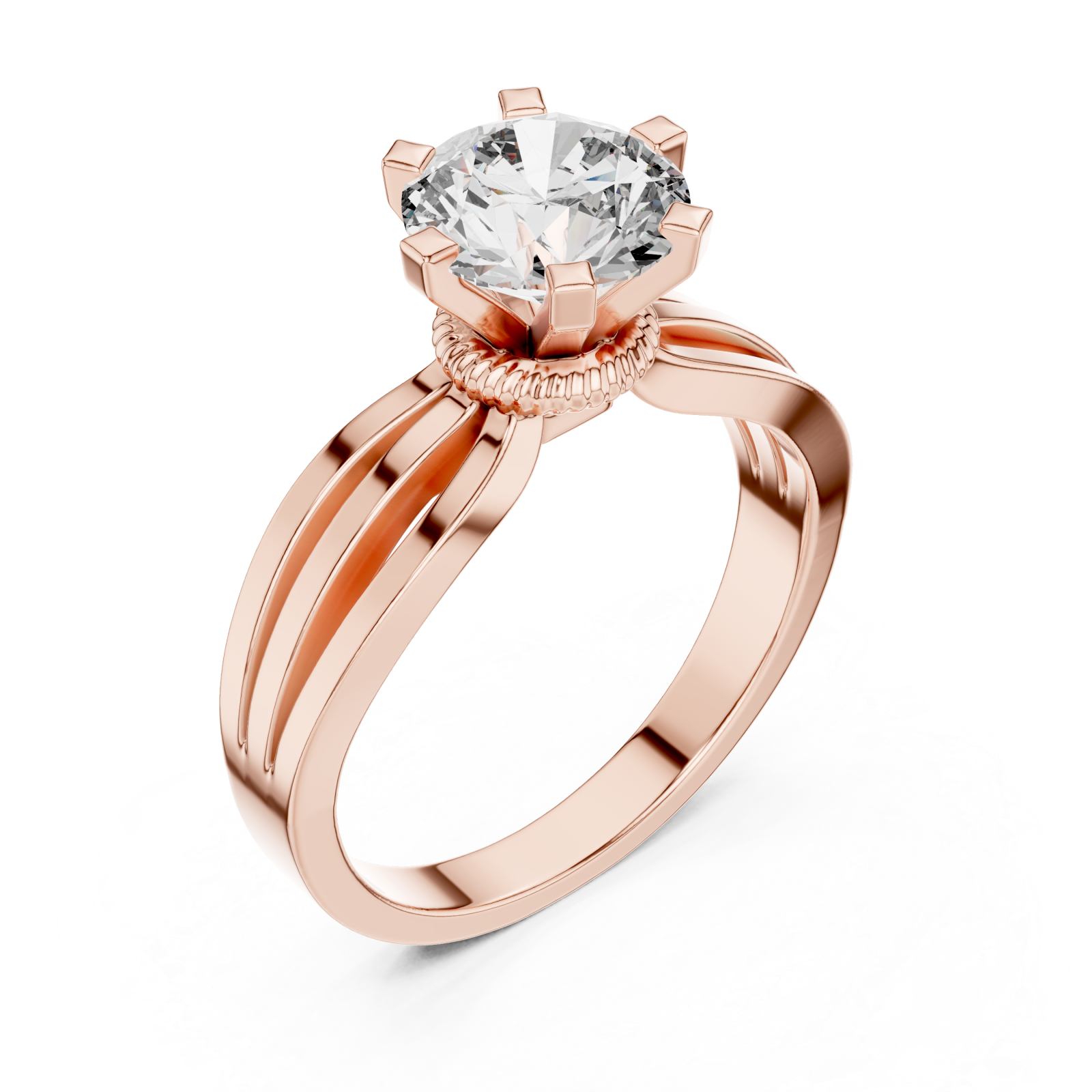  Rose Gold Midnight Cascade Flow Ring Right View