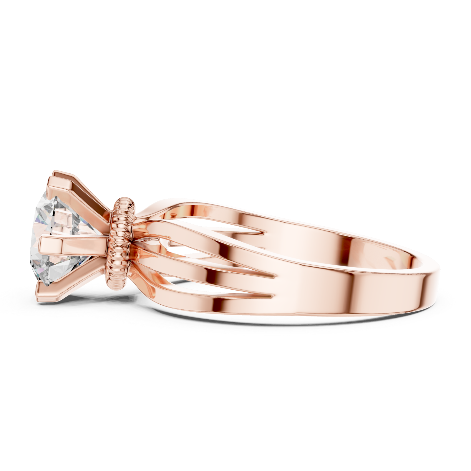  Rose Gold Midnight Cascade Flow Ring Side View