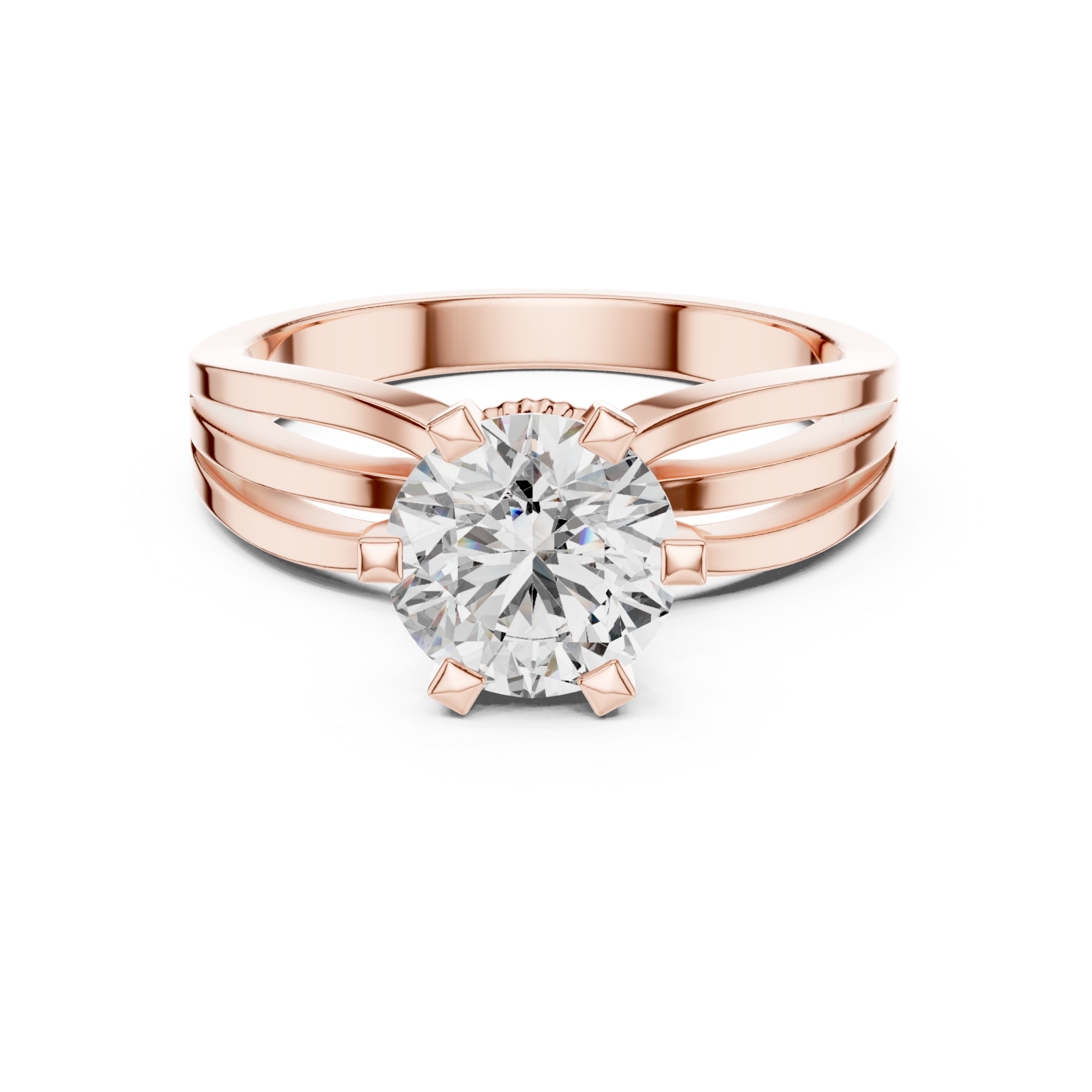  Rose Gold Midnight Cascade Flow Ring Front View