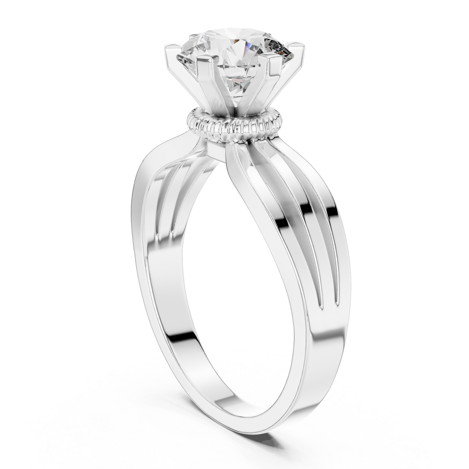  White Gold Midnight Cascade Flow Ring Left View