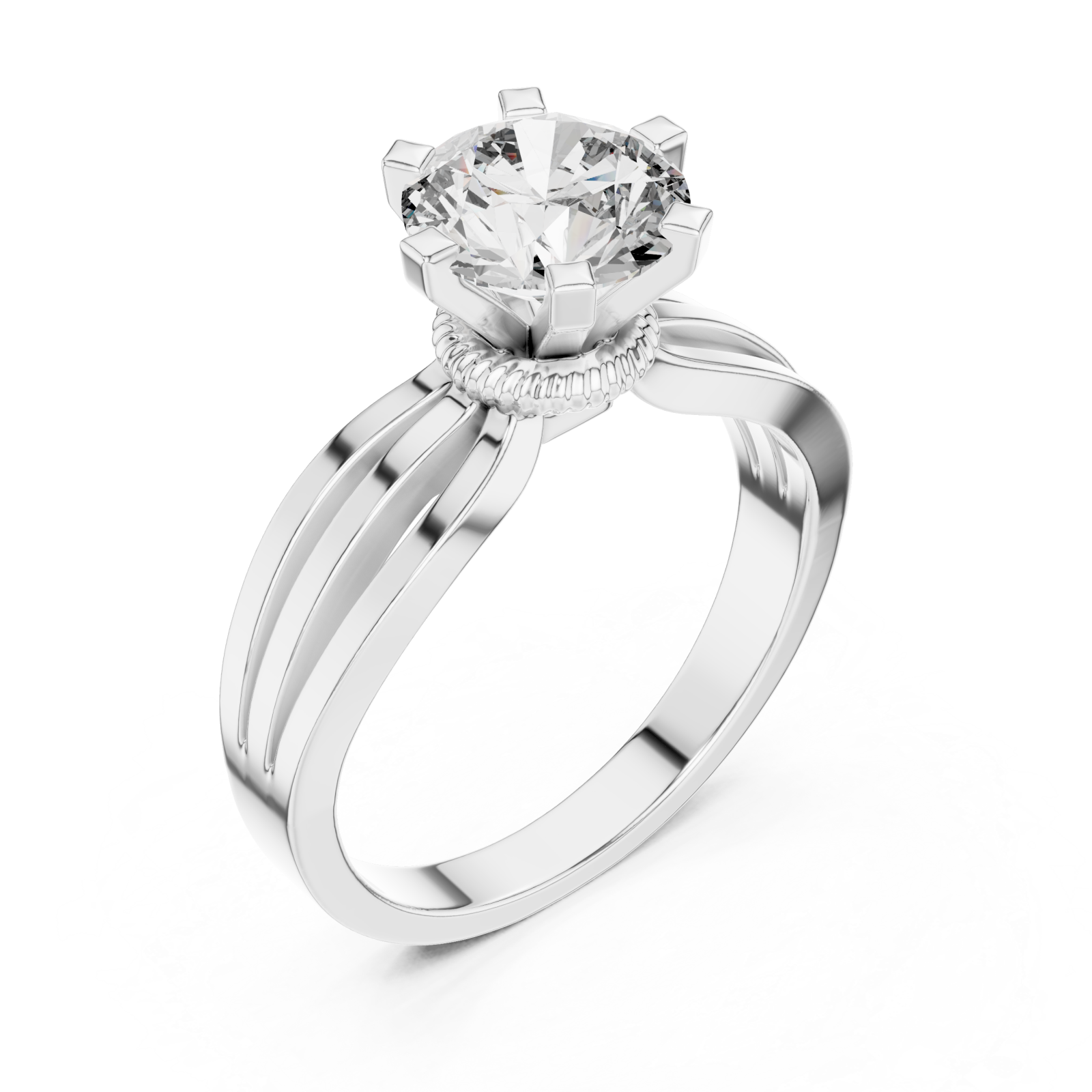  White Gold Midnight Cascade Flow Ring Right View