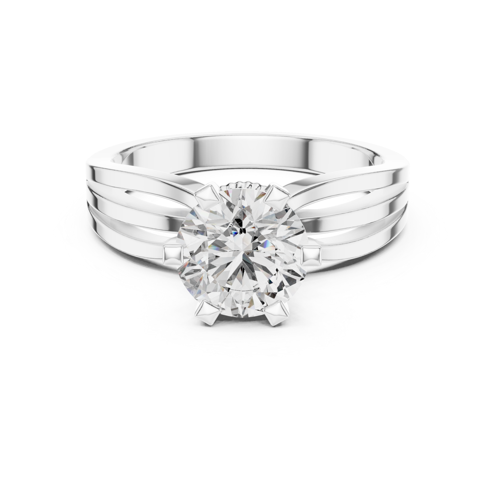  White Gold Midnight Cascade Flow Ring Front View