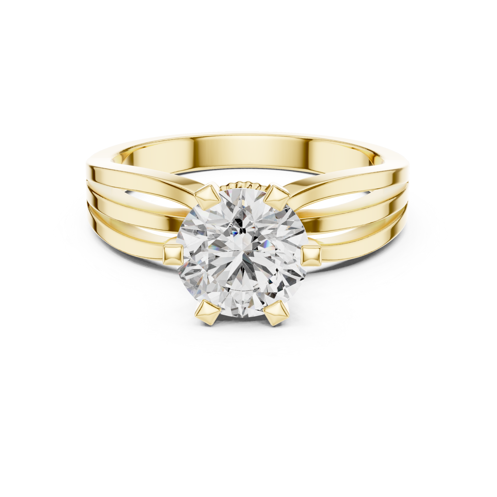  Gold Midnight Cascade Flow Ring Front View