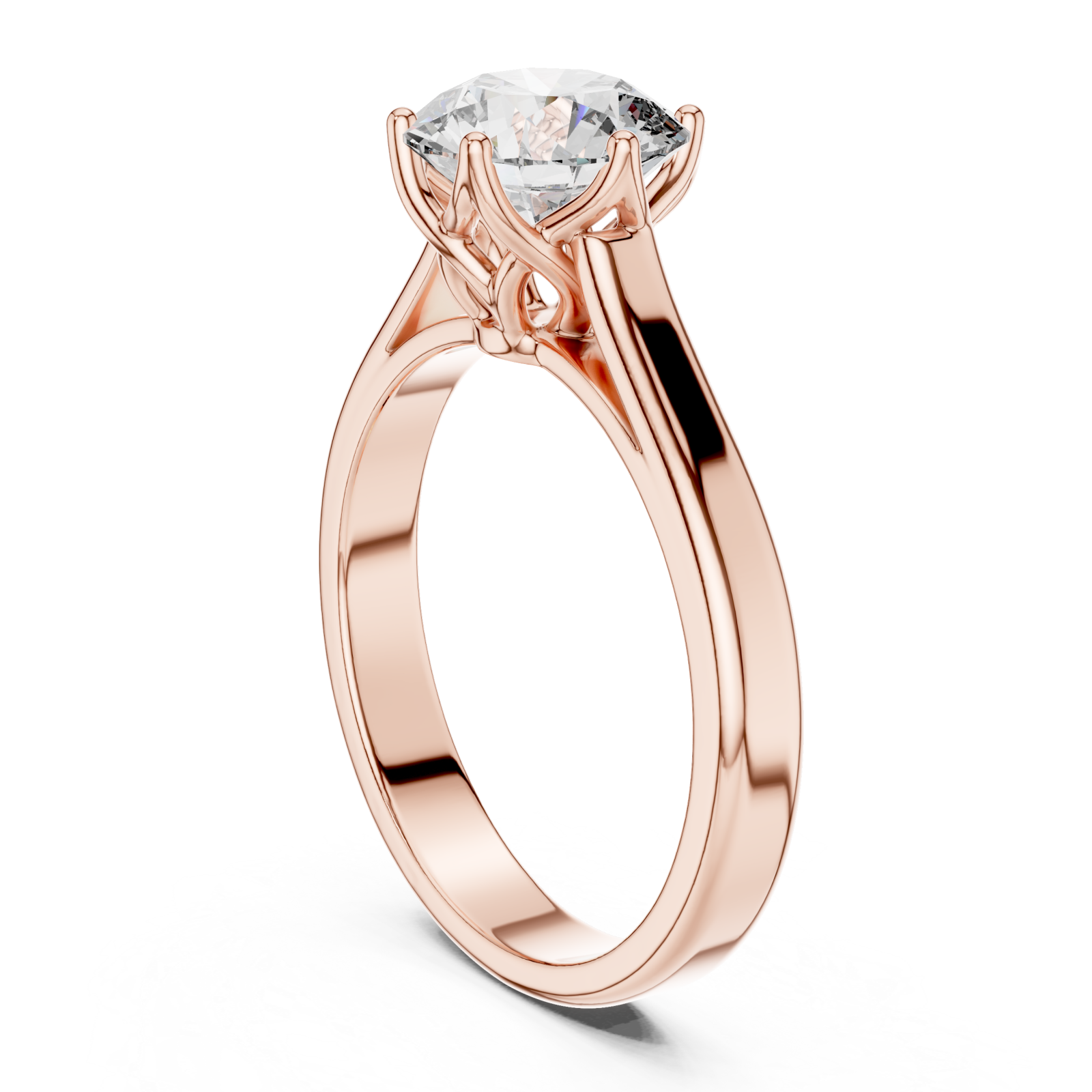  Rose Gold Dawn Mirage Contemporary Engagement Ring Left View