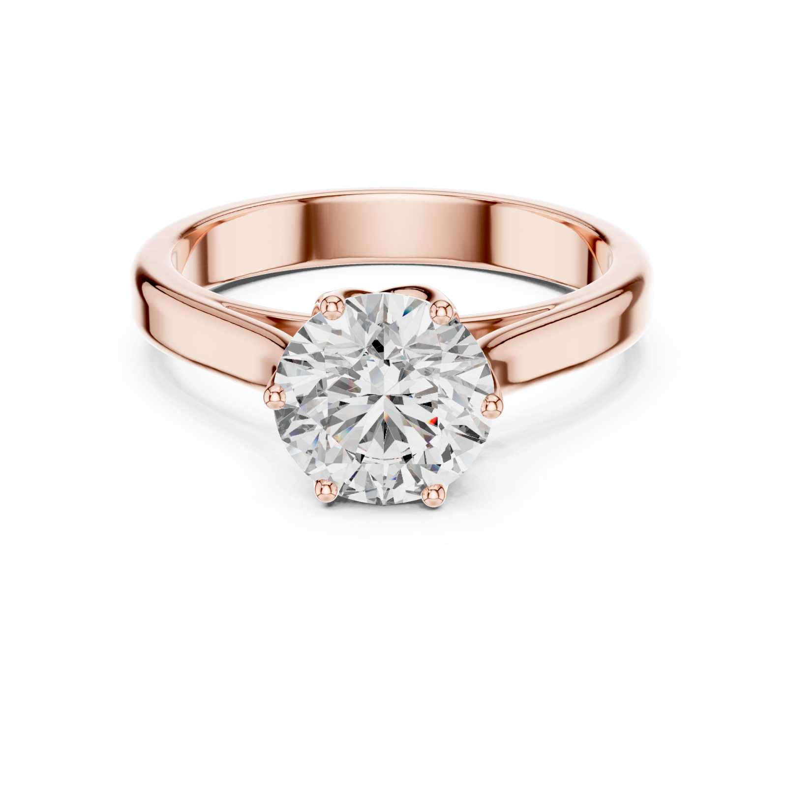  Rose Gold Dawn Mirage Contemporary Engagement Ring Front View