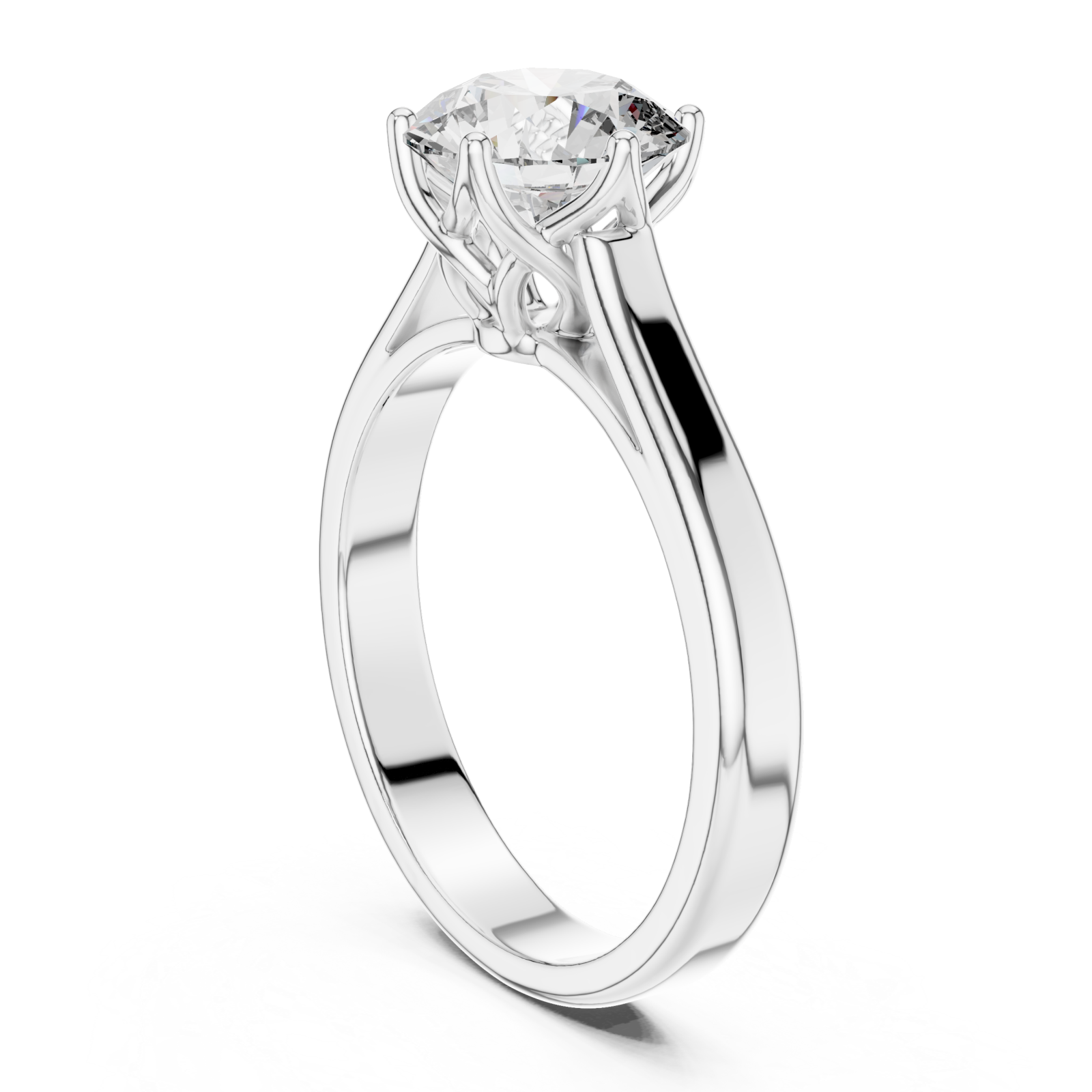 White Gold Dawn Mirage Contemporary Engagement Ring Left View