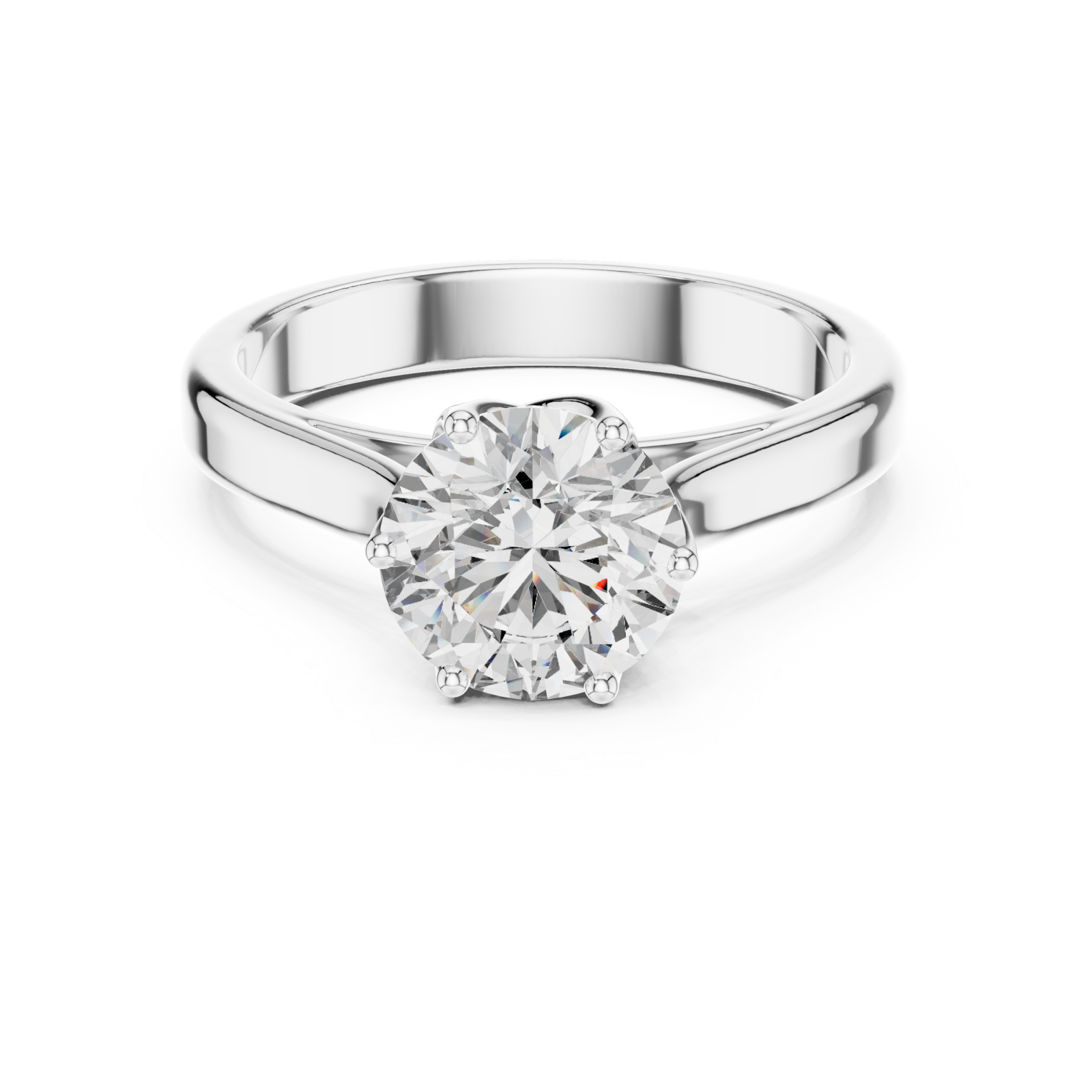  White Gold Dawn Mirage Contemporary Engagement Ring Front View