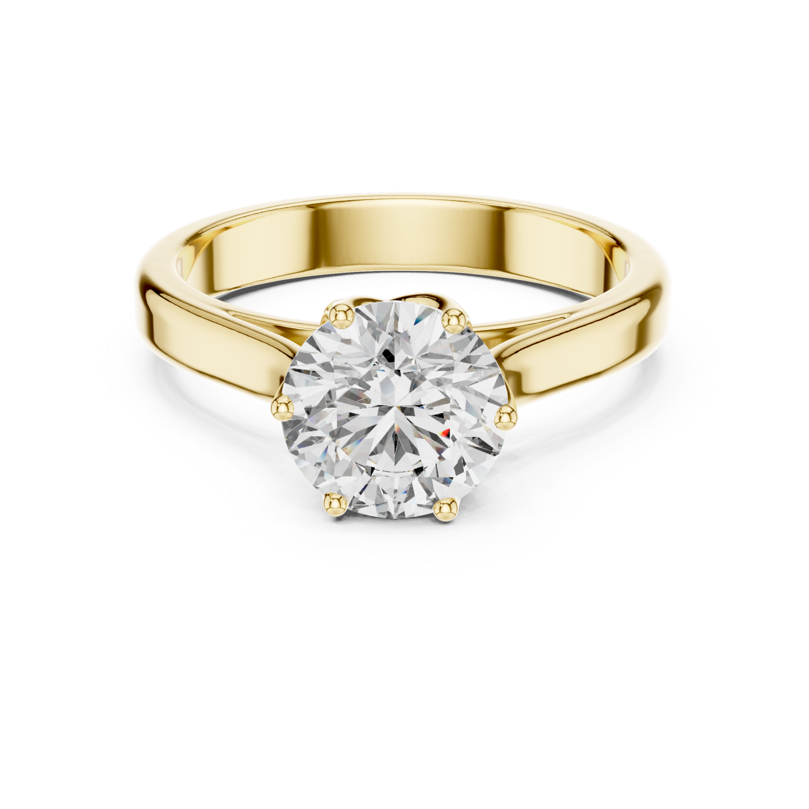  Gold Dawn Mirage Contemporary Engagement Ring Front View