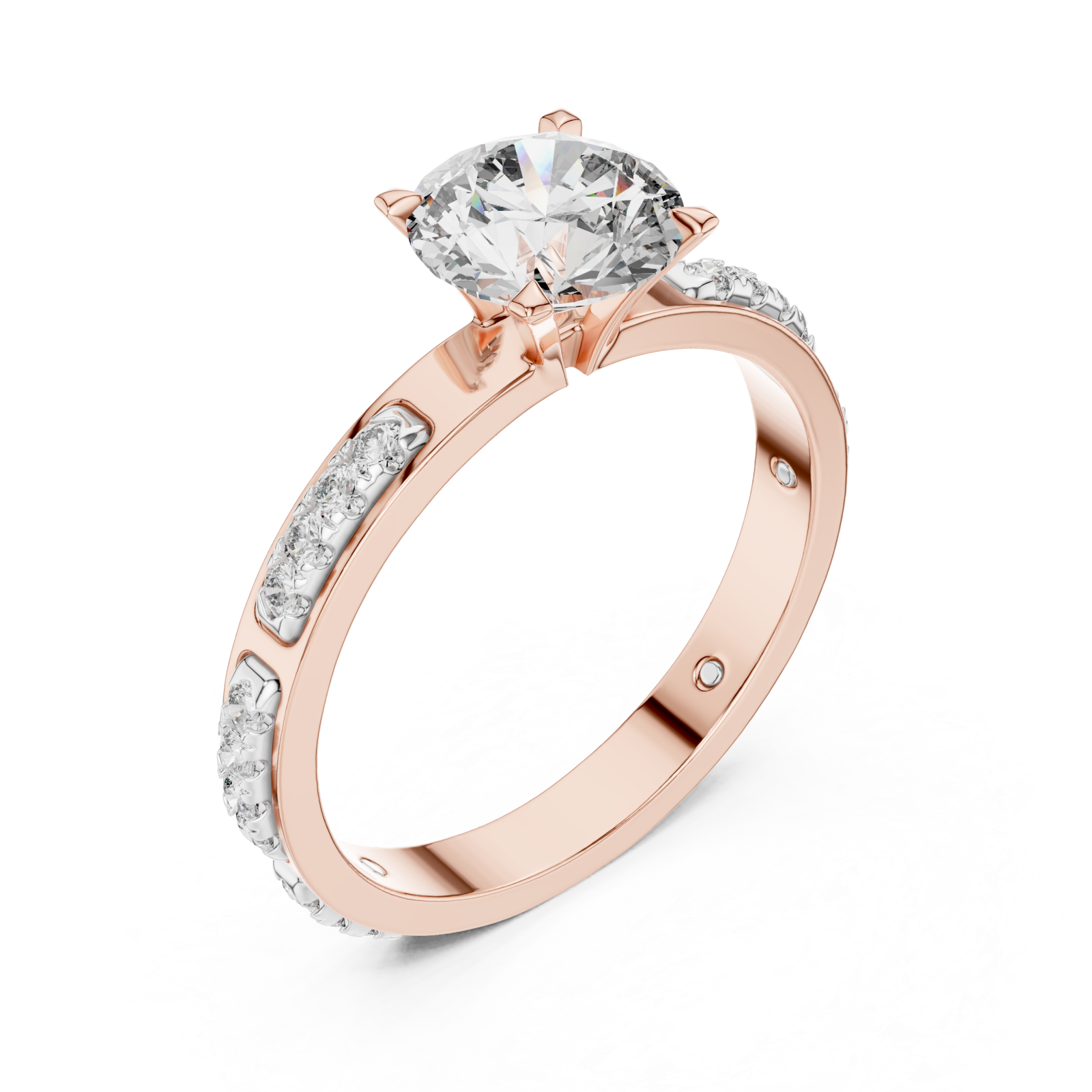  Rose Gold Whispering Radiance Band Ring Right View