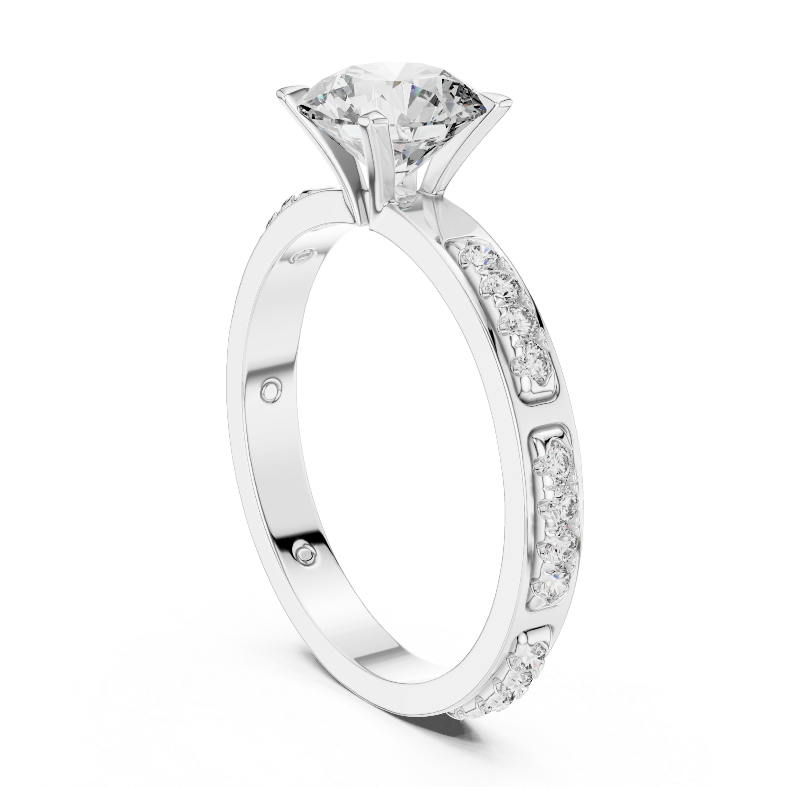  White Gold Whispering Radiance Band Ring Left View