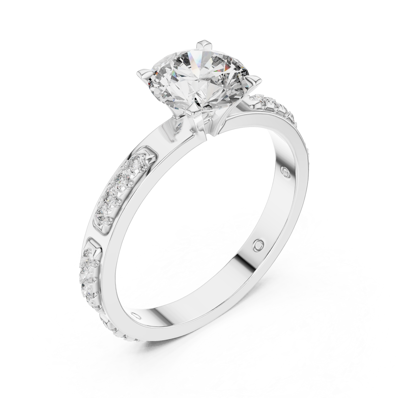  White Gold Whispering Radiance Band Ring Right View
