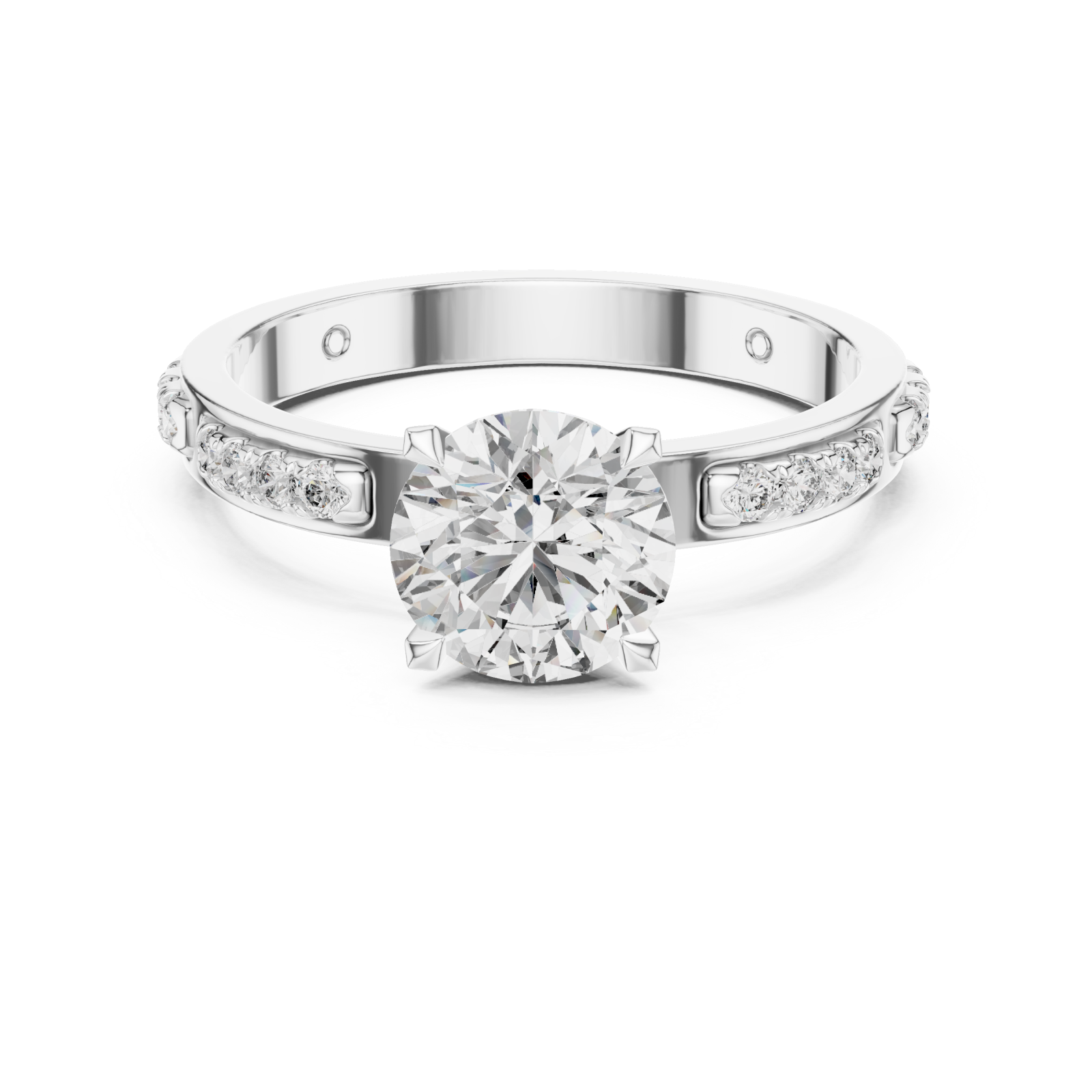  White Gold Whispering Radiance Band Ring Front View