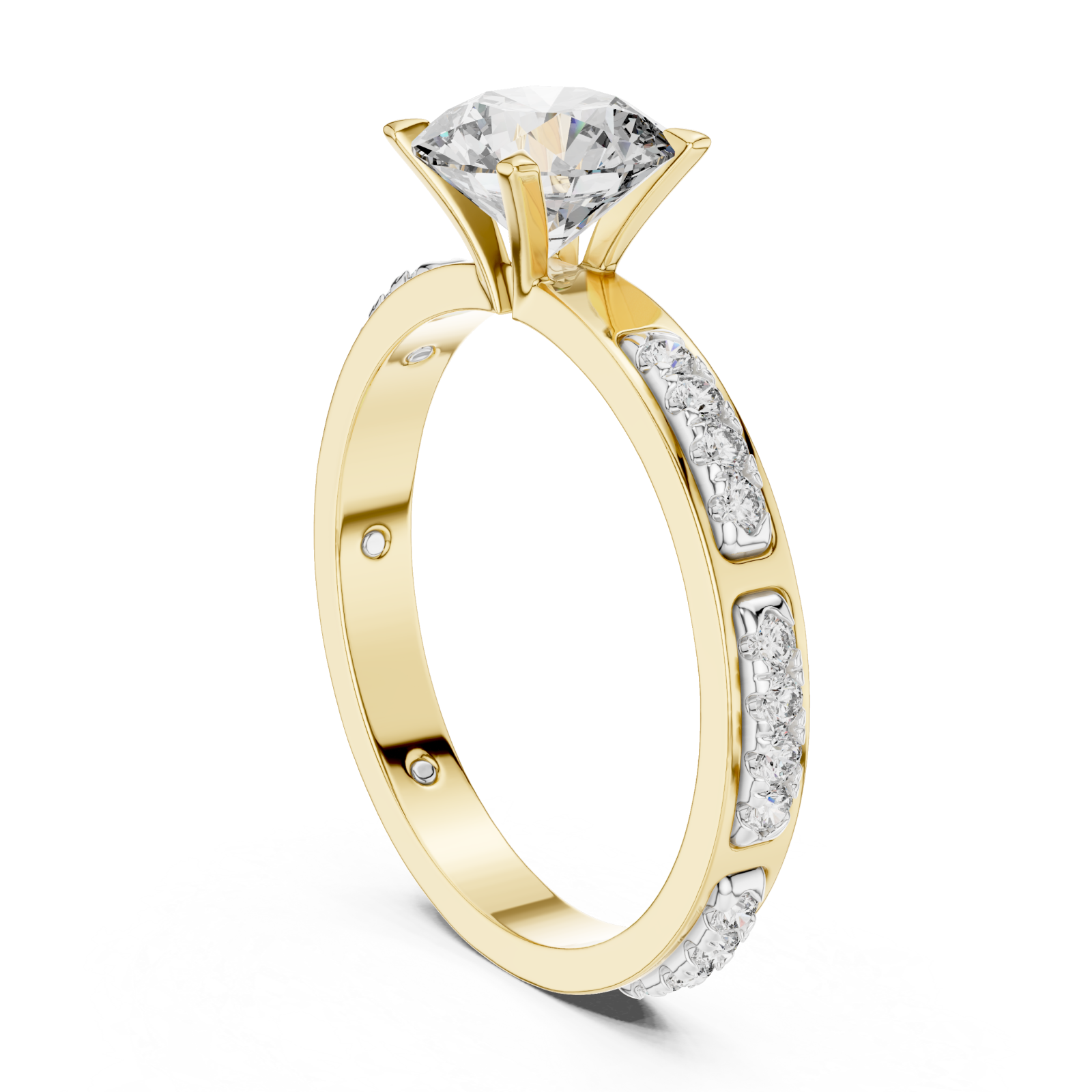  Gold Whispering Radiance Band Ring Left View