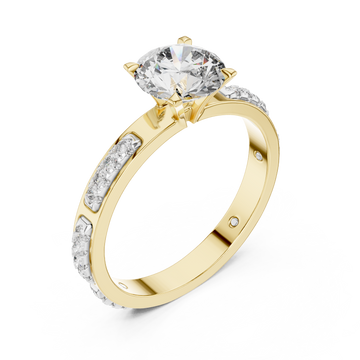 Gold Whispering Radiance Band Ring Right View