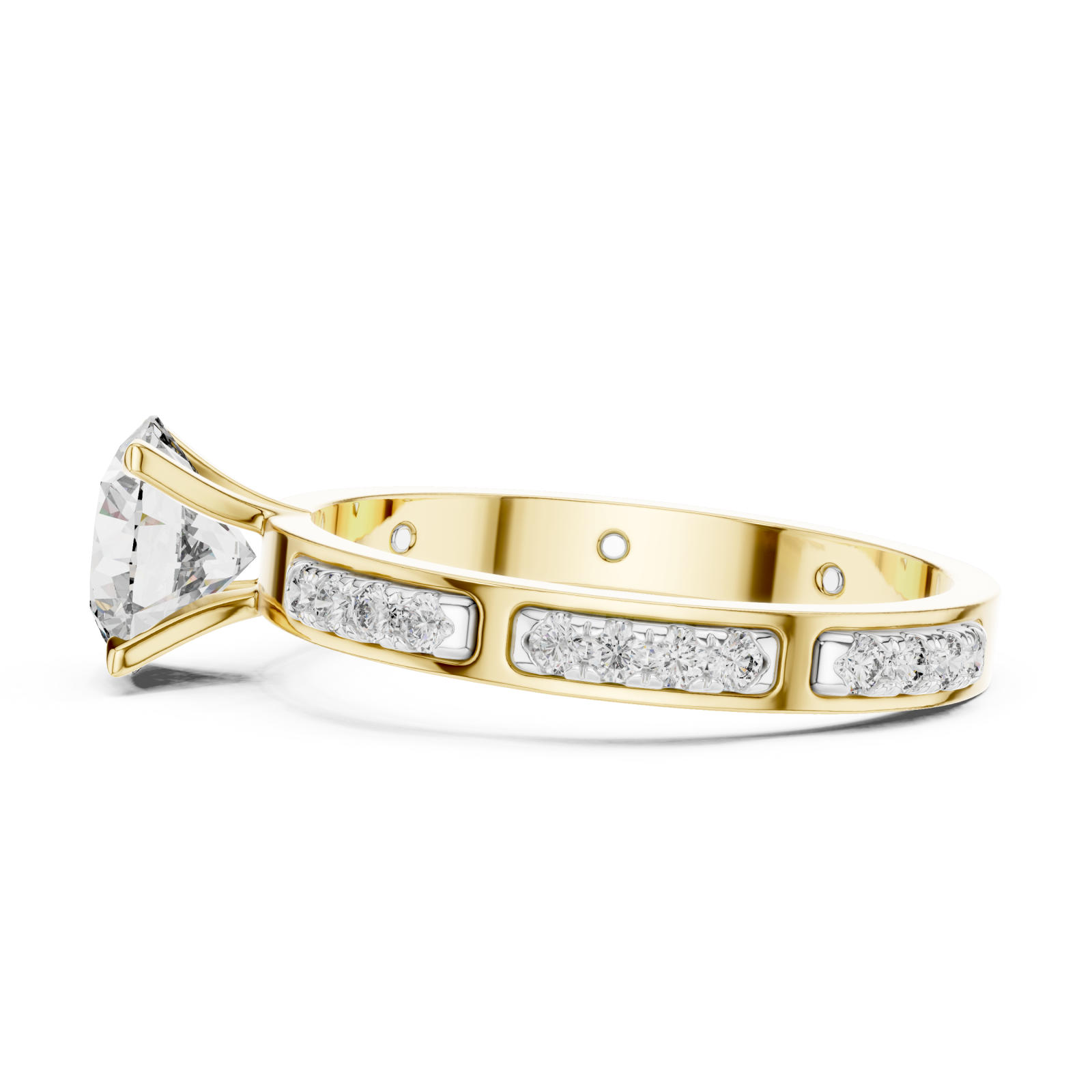  Gold Whispering Radiance Band Ring Side View