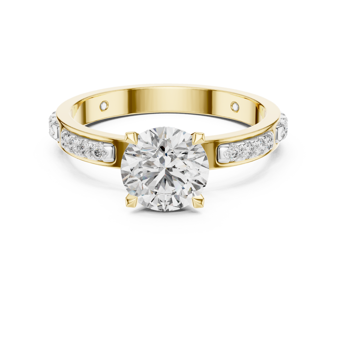 Gold Whispering Radiance Band Ring Right View