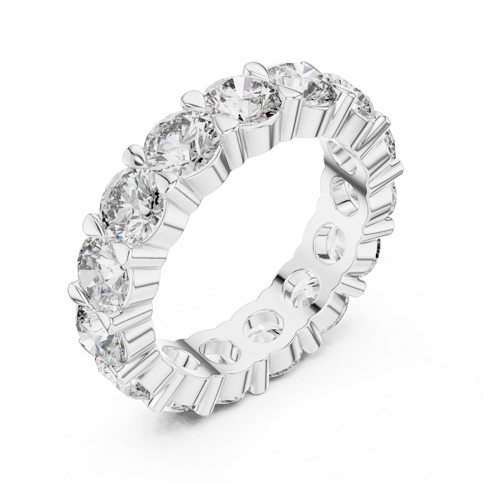  White Gold Lumina Classic Crown Ring Right View