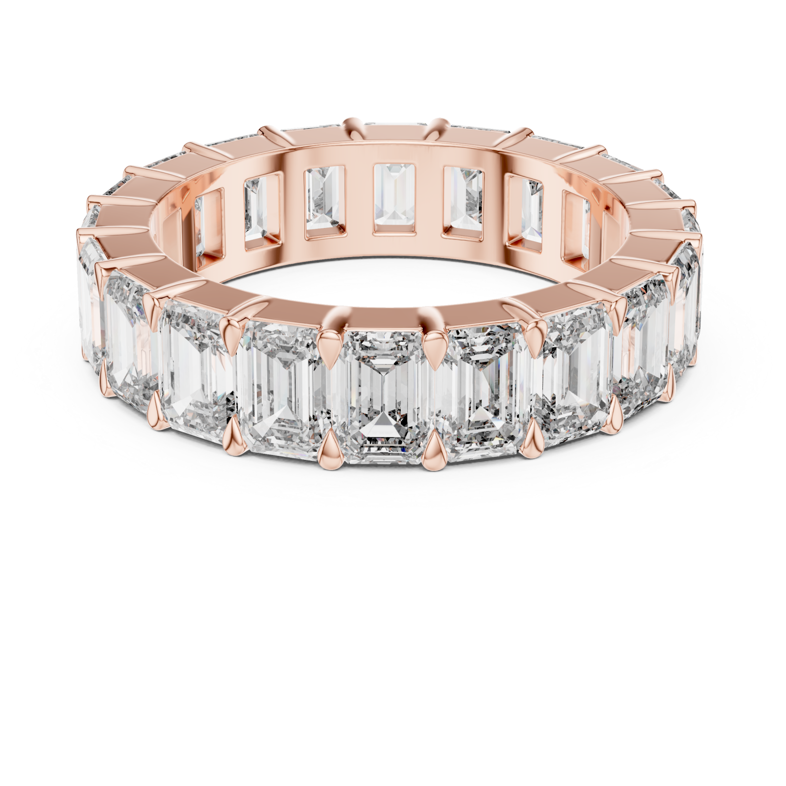  Rose Gold Grandeur Clarity Prism Celebration Ring Front View