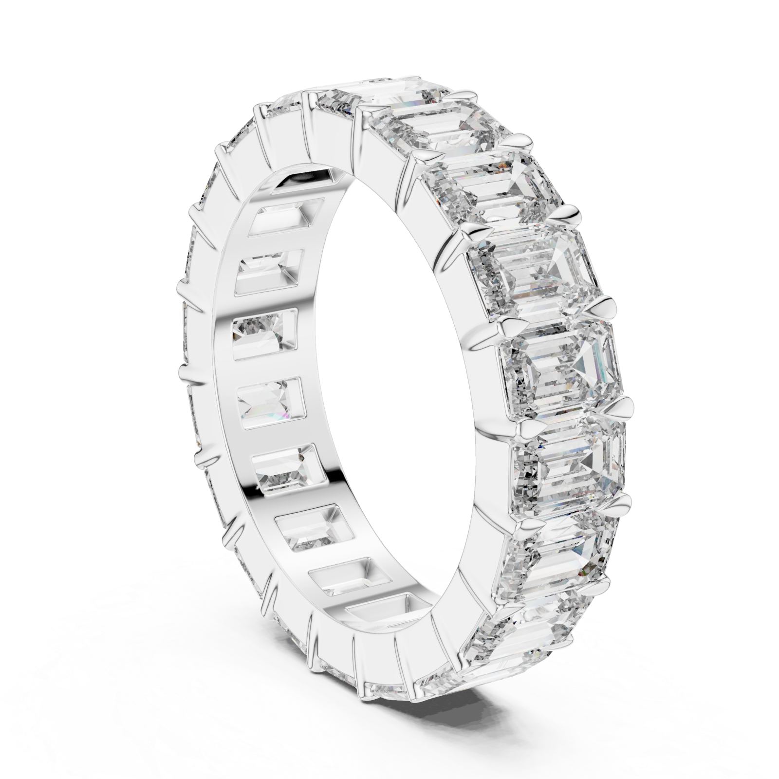  White Gold Grandeur Clarity Prism Celebration Ring Left View