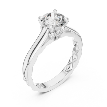  White Gold Vivid Harmony Tiled Crown Solitaire Ring Right View