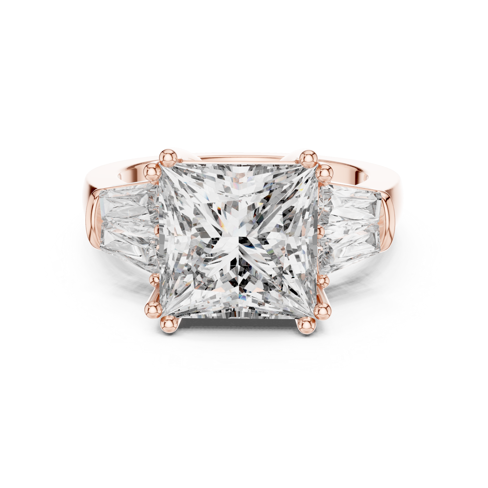  Rose Gold Luminous Aura Infinity Crown Ring Front View