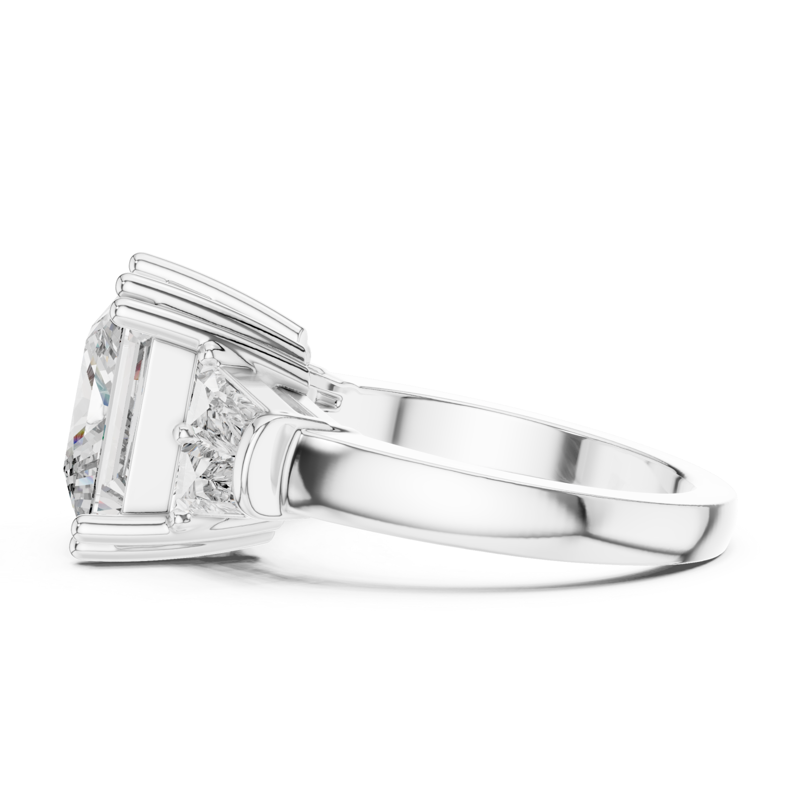  White Gold Luminous Aura Infinity Crown Ring Side View