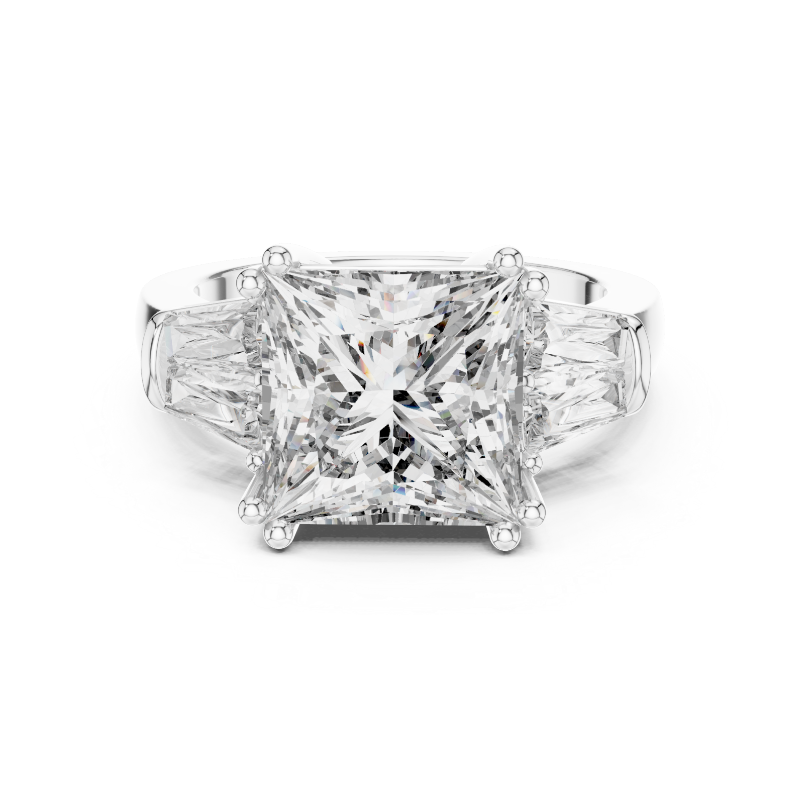  White Gold Luminous Aura Infinity Crown Ring Front View