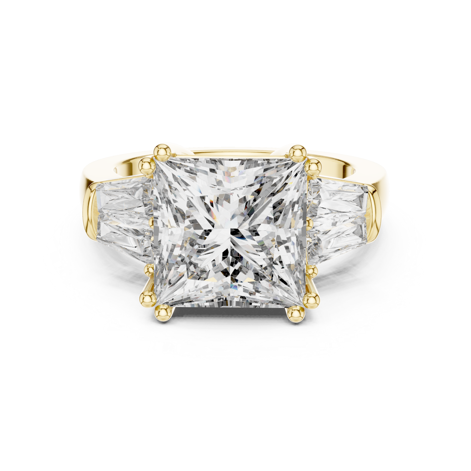  Gold Luminous Aura Infinity Crown Ring Front View