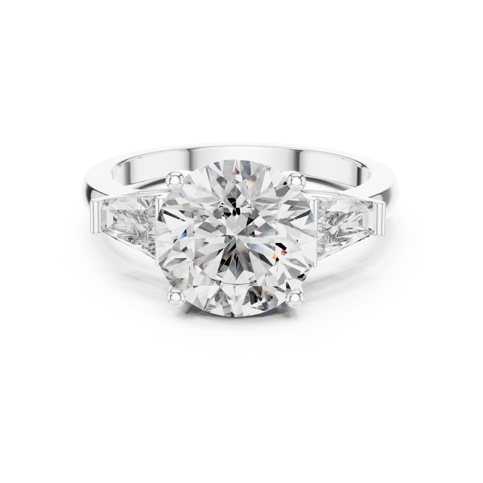  White Gold Moonlit Horizon Embrace Band Ring Front View