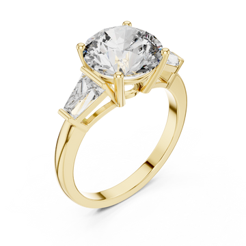 Gold Moonlit Horizon Embrace Band Ring Right View
