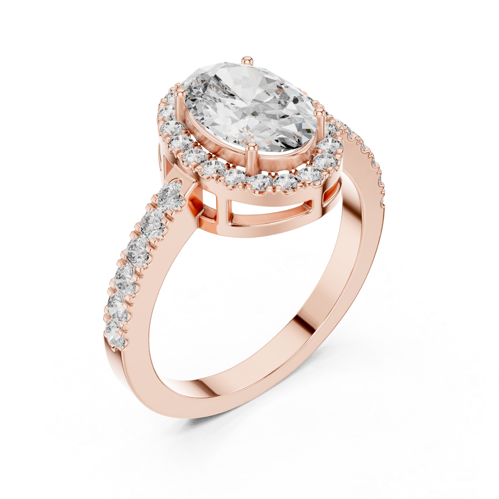 Rose Gold Twilight Lace Crown Halo Statement Ring Right View