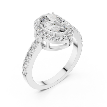  White Gold Twilight Lace Crown Halo Statement Ring Right View