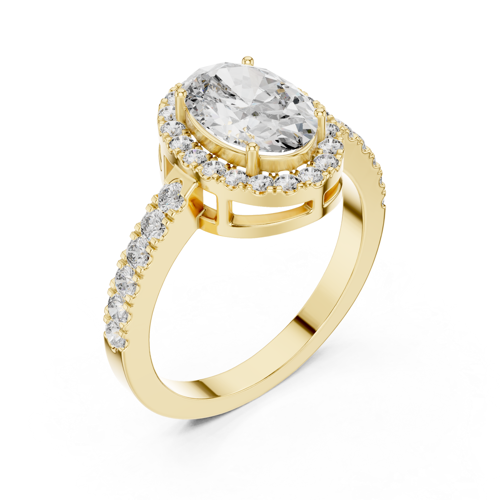 Gold Twilight Lace Crown Halo Statement Ring Right View