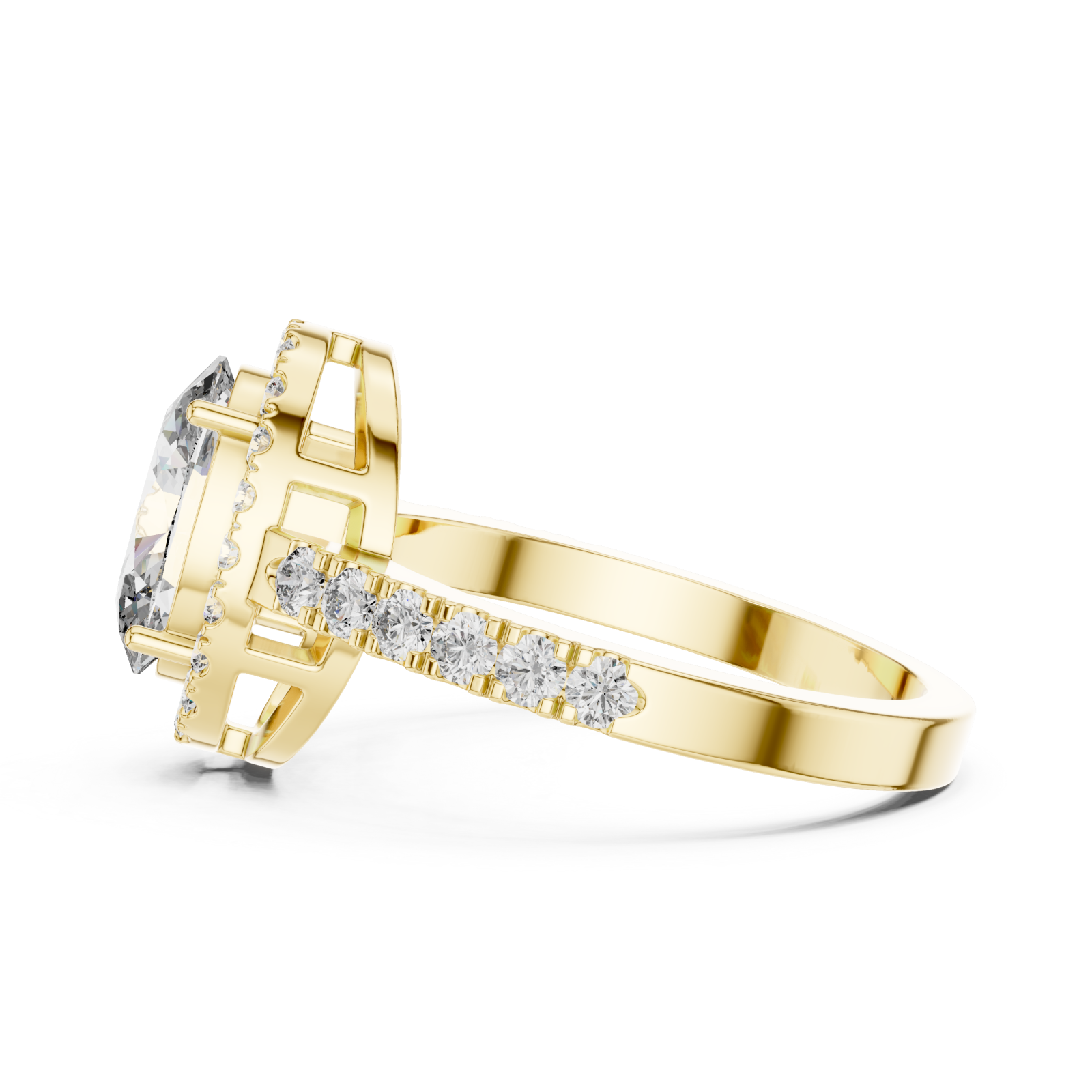  Gold Twilight Lace Crown Halo Statement Ring Side View