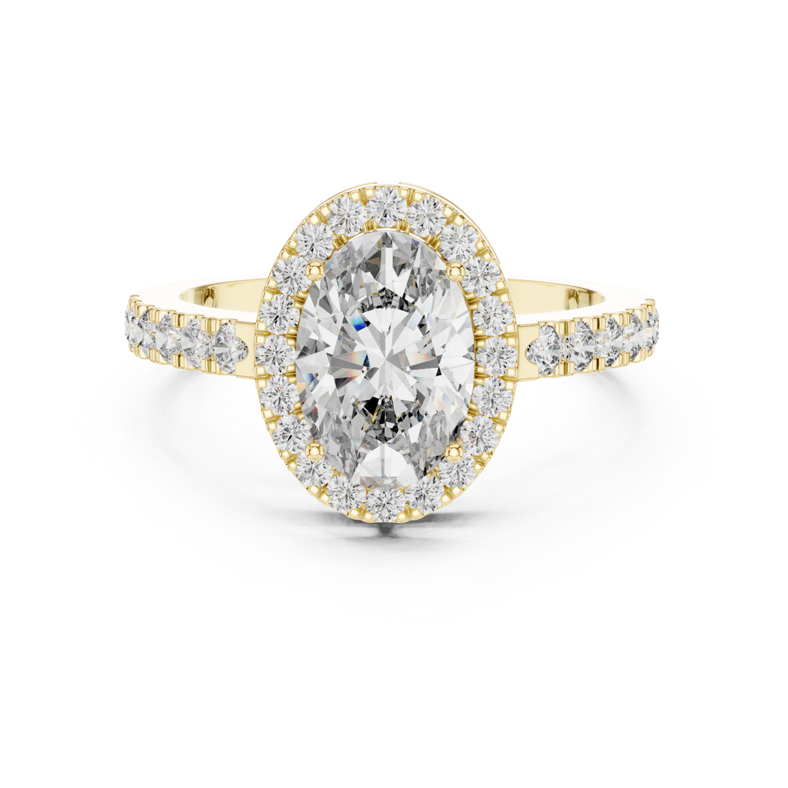  Gold Twilight Lace Crown Halo Statement Ring Front View