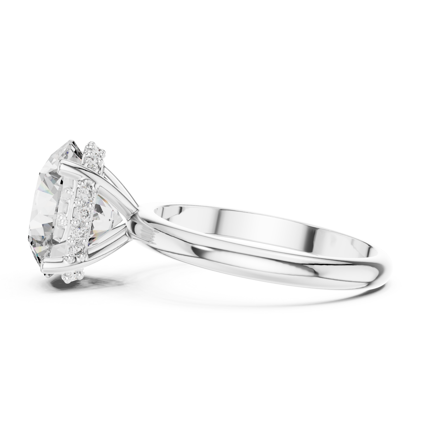  White Gold Celestial Whisper Promise Ring Side View